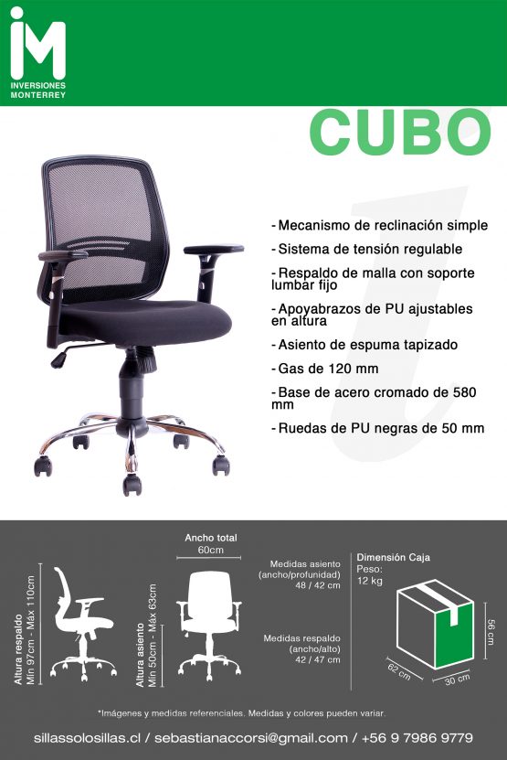 SILLA DE OFICINA CUBO - Imagen 5