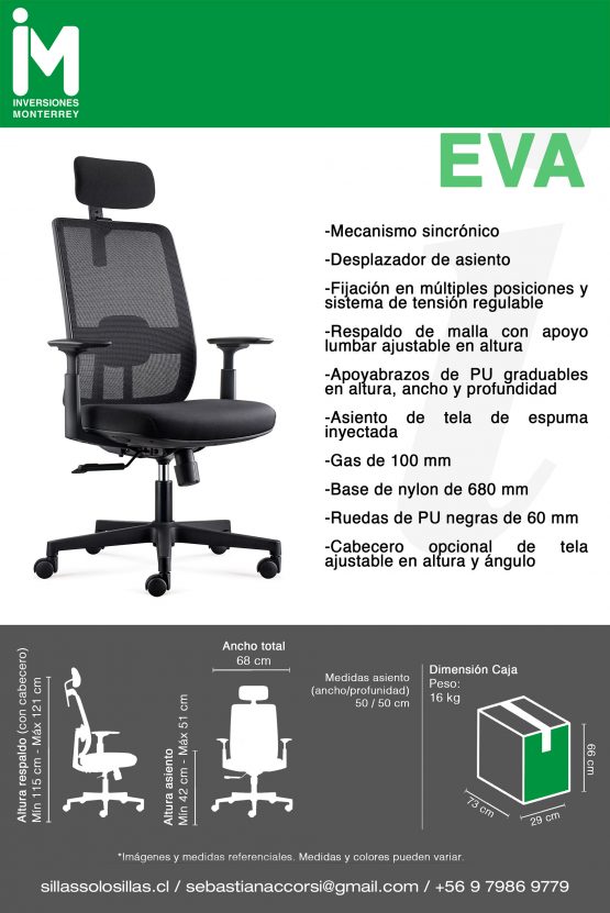 SILLA DE OFICINA EVA CABECERO - Imagen 5