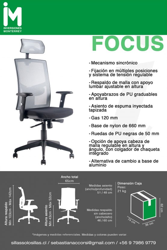 SILLA DE OFICINA FOCUS - Imagen 5