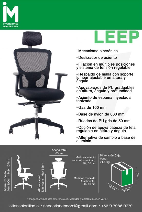 SILLA DE OFICINA LEEP - Imagen 5