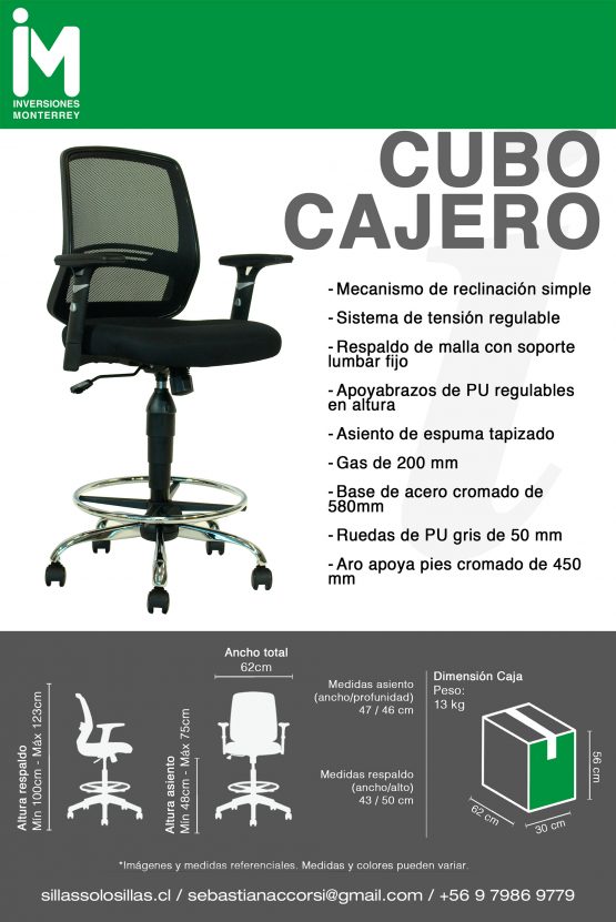 SILLA DE OFICINA CUBO CAJERO - Imagen 3