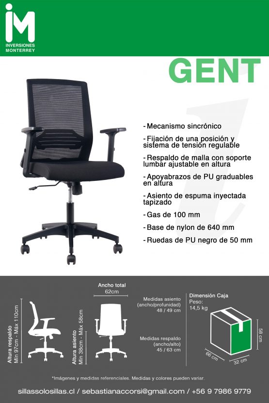 SILLA DE OFICINA GENT - Imagen 5