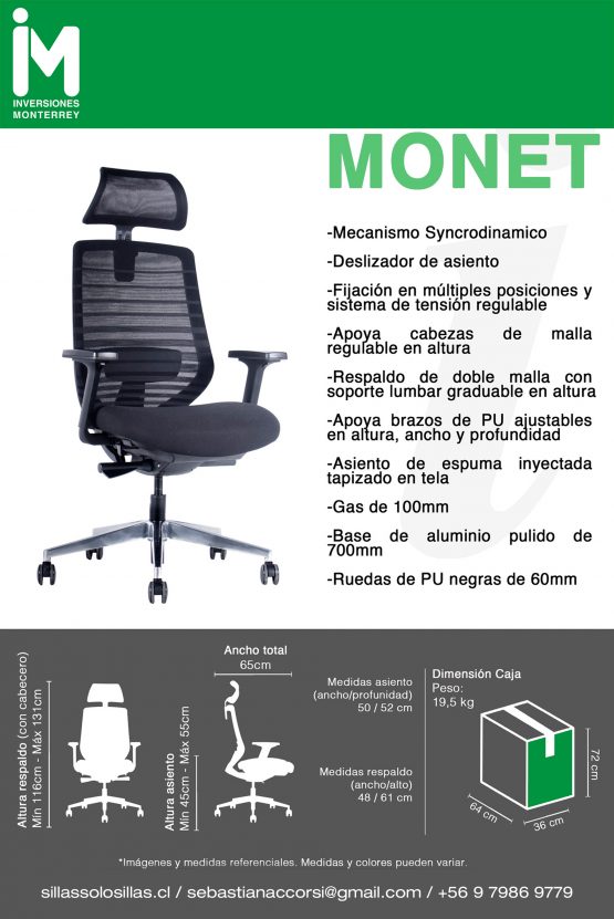 SILLA DE OFICINA MONET - Imagen 5