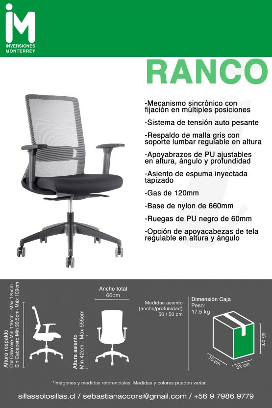 SILLA DE OFICINA RANCO - Imagen 3