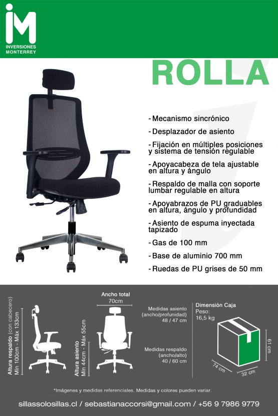 SILLA DE OFICINA ROLLA - Imagen 5