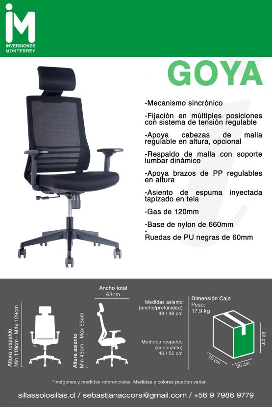 SILLA DE OFICINA GOYA - Imagen 5
