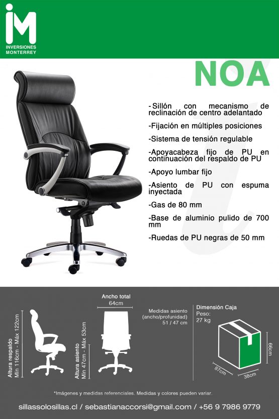 SILLA DE OFICINA NOA - Imagen 4