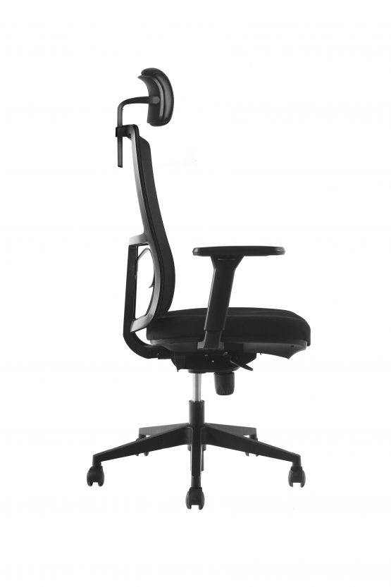 SILLA DE OFICINA TELA CON CABECERO - Imagen 3