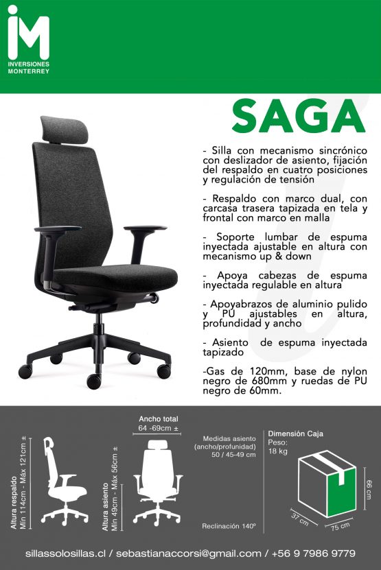 SILLA DE OFICINA SAGA - Imagen 5