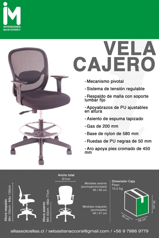 SILLA DE OFICINA VELA CAJERO - Imagen 5