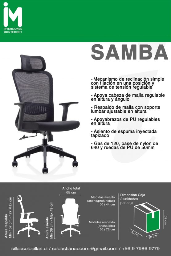 SILLA DE OFICINA SAMBA - Imagen 5